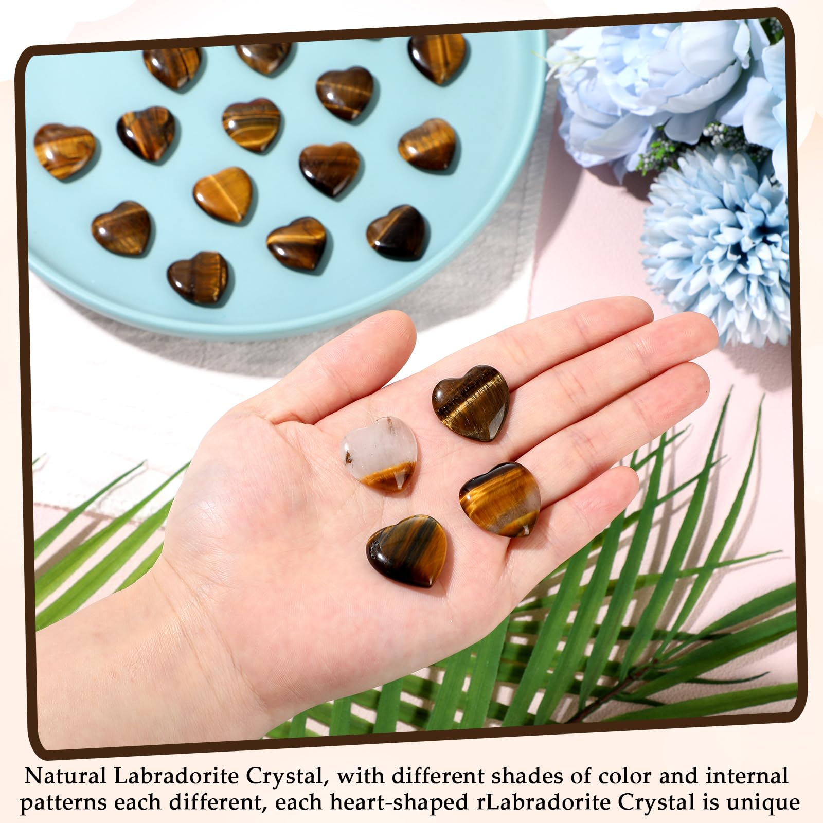 Gerrii 0.8-inch tiger's eye heart for pocket carry and balance