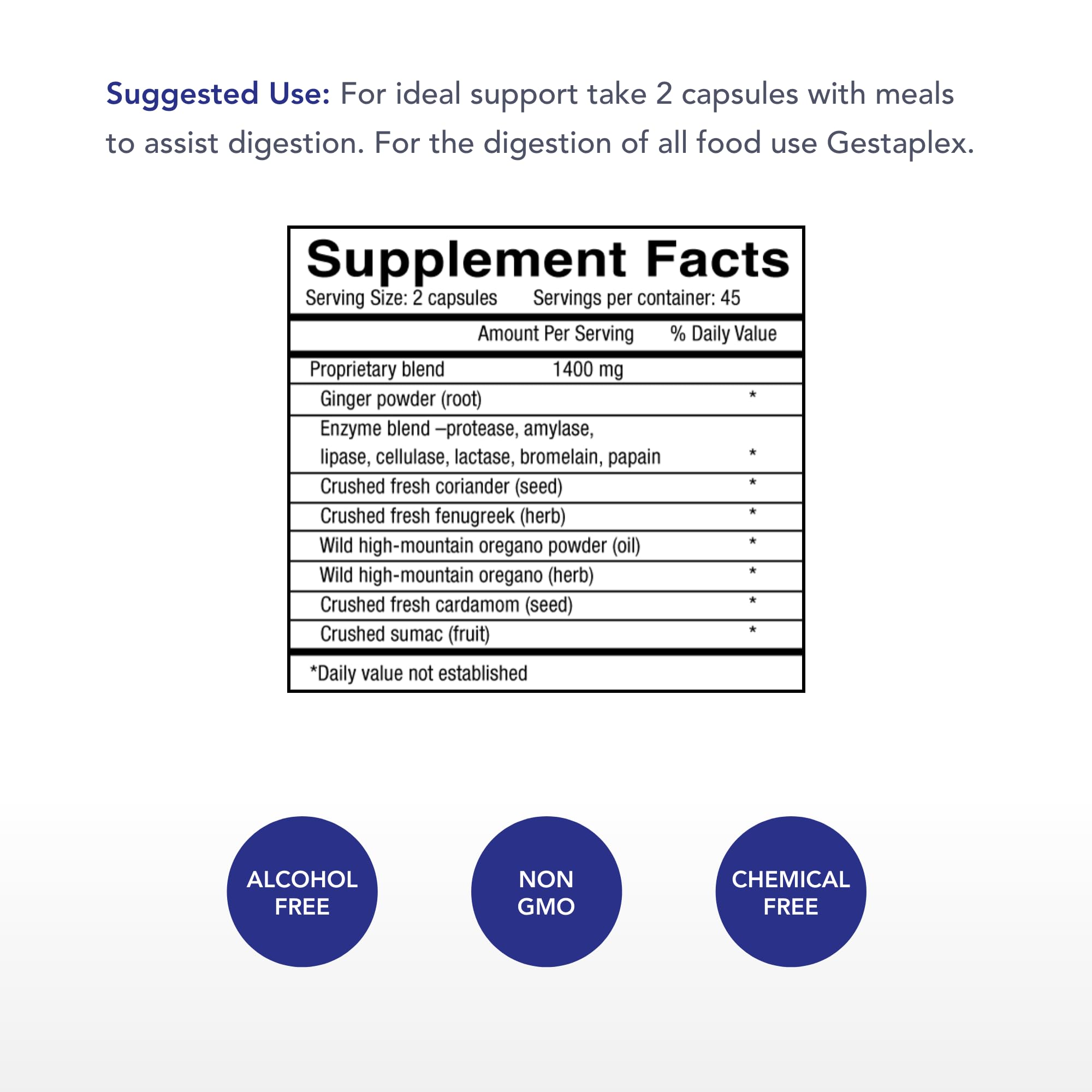 Gestaplex veggie capsules close-up highlighting plant-based formula