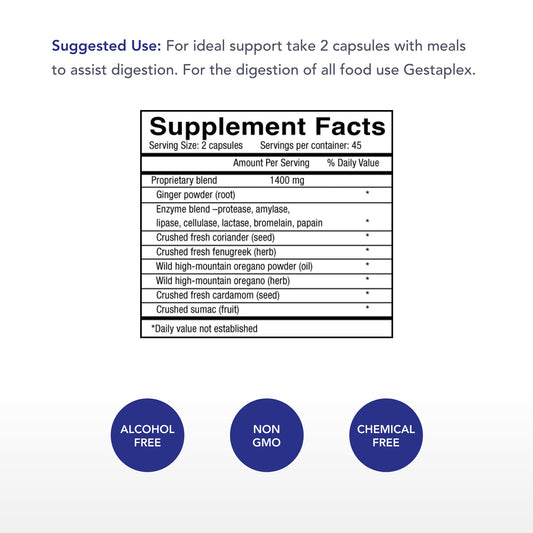 Gestaplex veggie capsules close-up highlighting plant-based formula