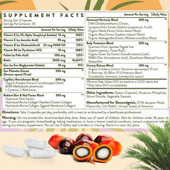 Gesundgeist Saw Palmetto bottle with glass for daily wellness.