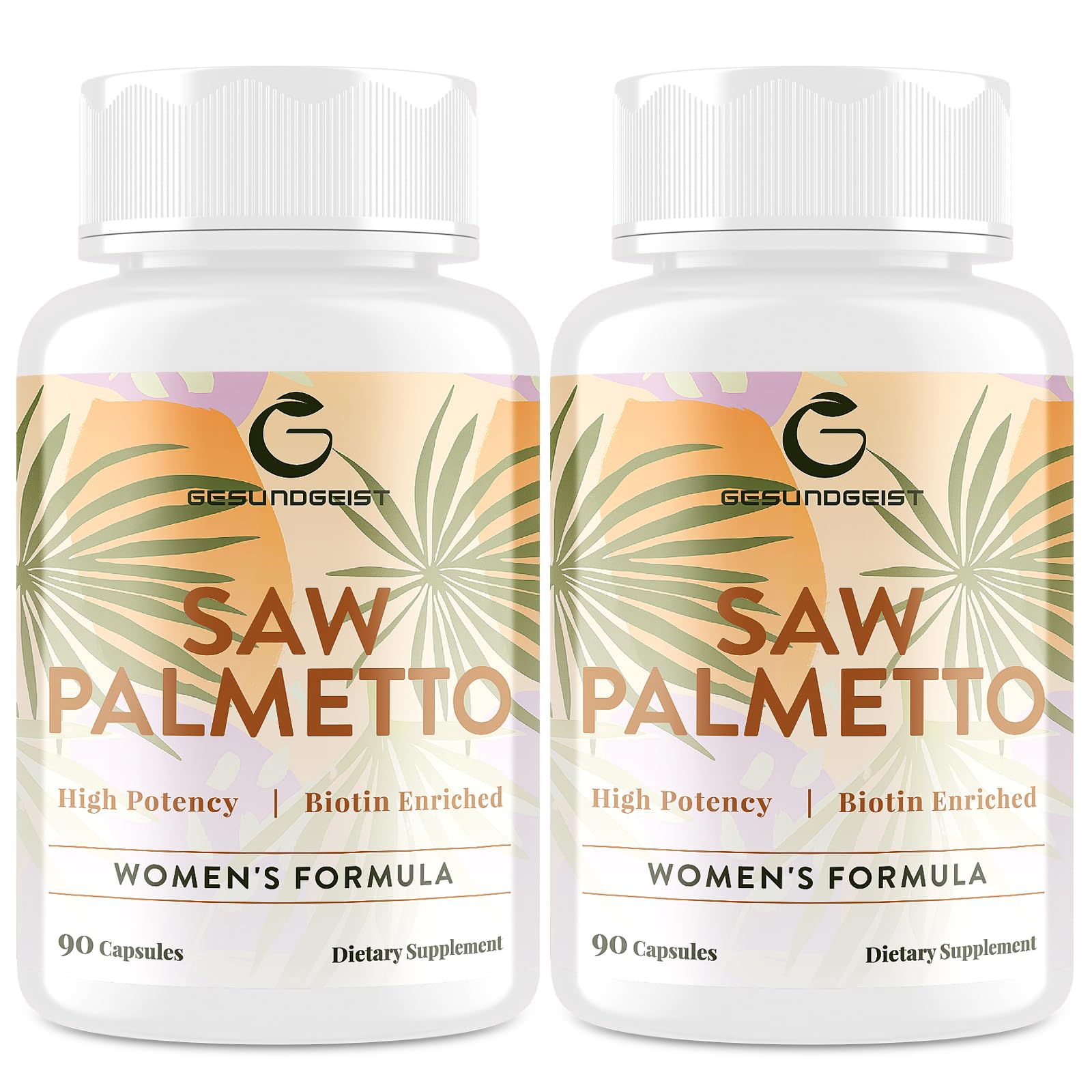 Gesundgeist Saw Palmetto bottle for women’s hair health and vitality.