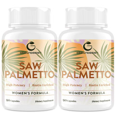 Gesundgeist Saw Palmetto bottle for women’s hair health and vitality.