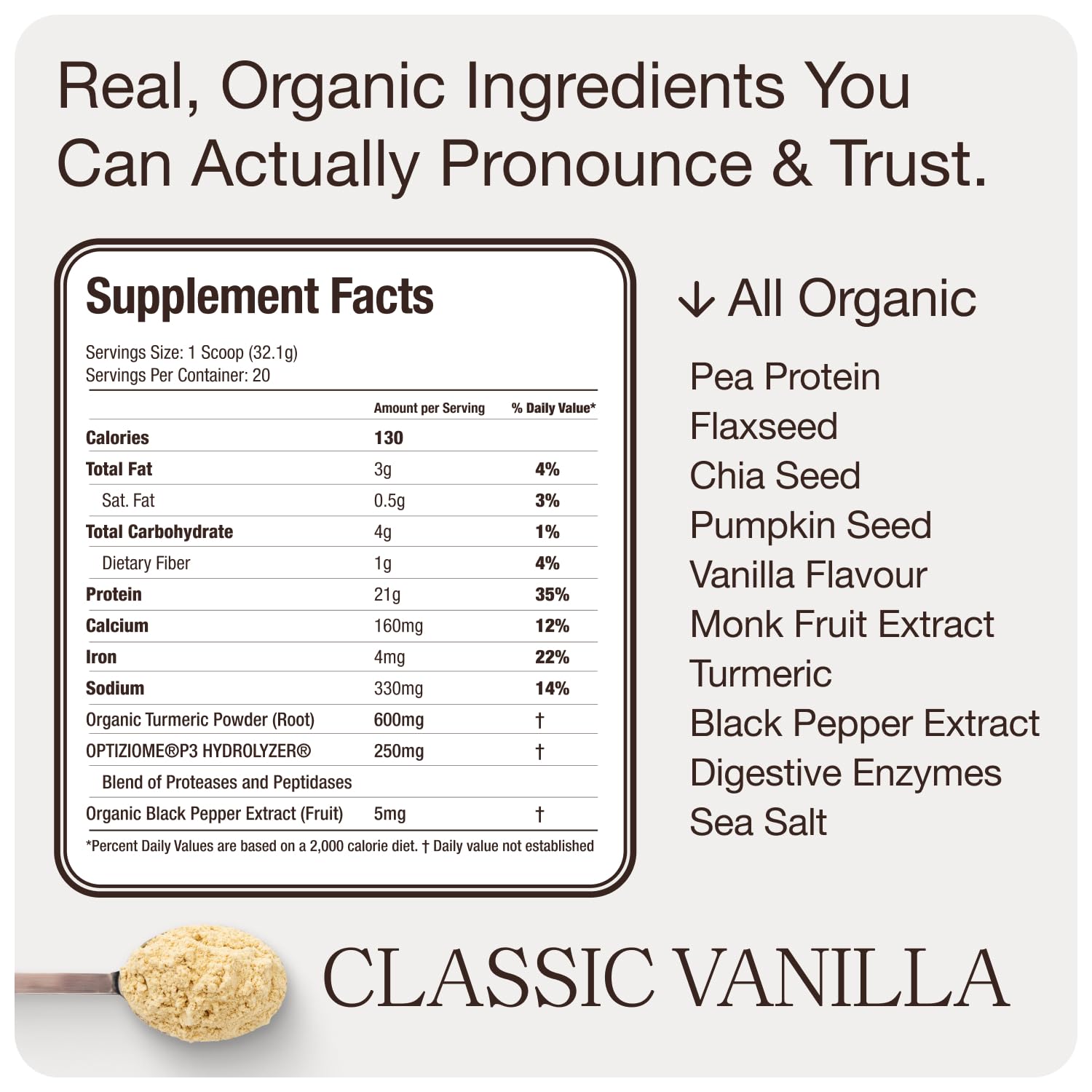 Get Golden vanilla protein powder being poured for smooth shakes.