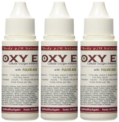 Get Healthy Again Oxy E 3 Pack bottle highlighting mineral blend for cellular oxygen support