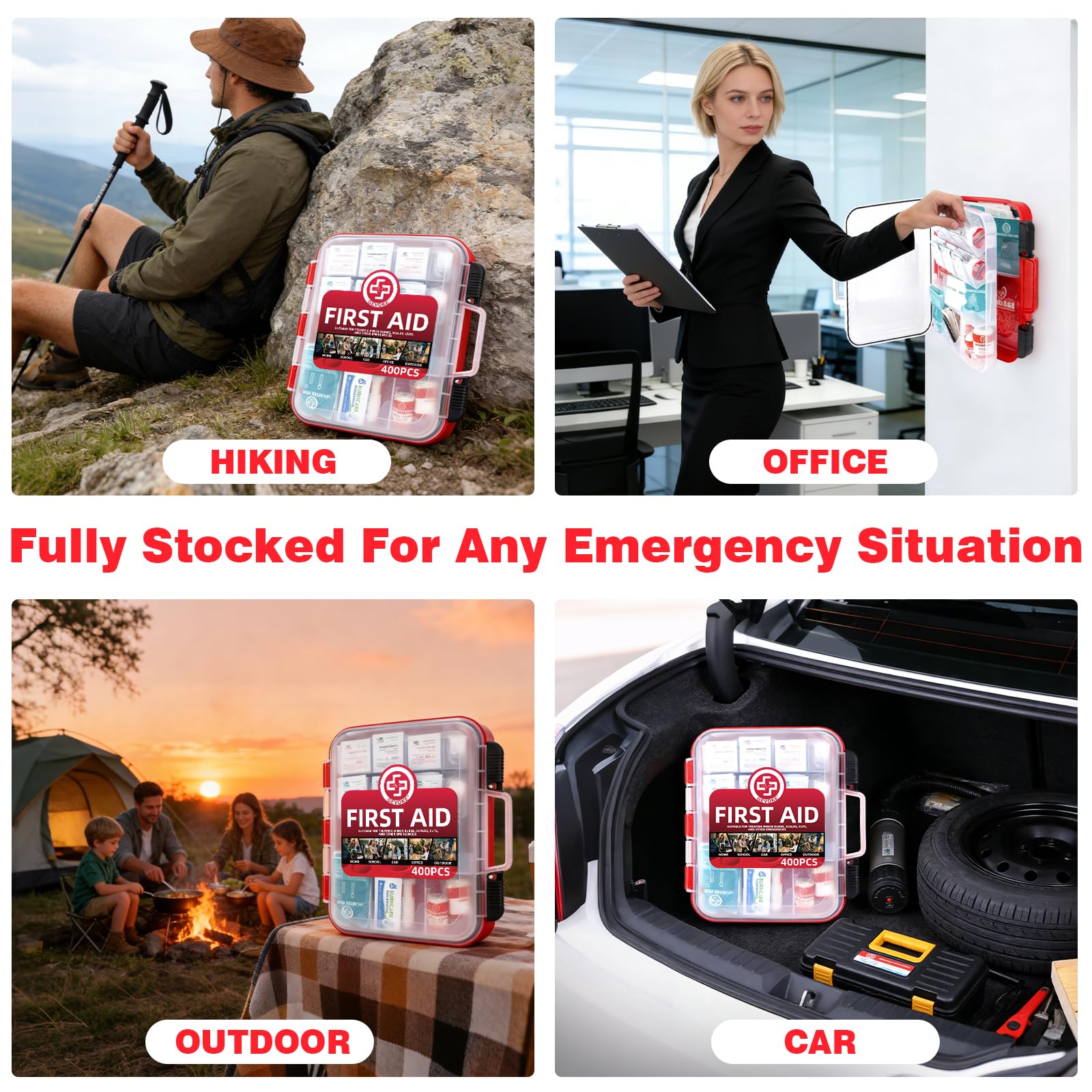 Gevoke 400-piece set suitable for home, car, and outdoor activities
