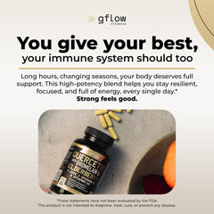 Gflow Vitamin D3 immune support capsules on label