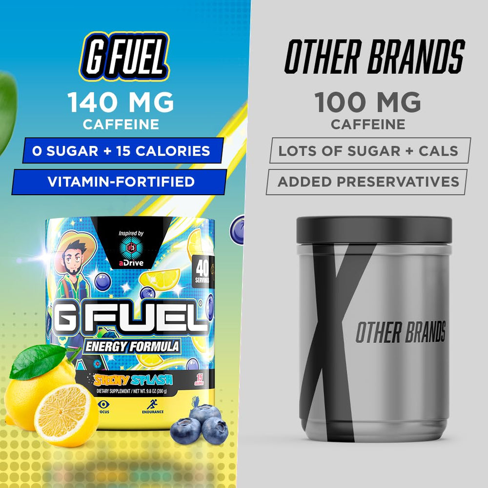 G Fuel aDrive gaming setup energy boost for competitive play
