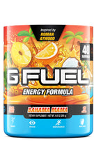 G Fuel Bahama Mama bottle pour showing energy focus for gaming sessions