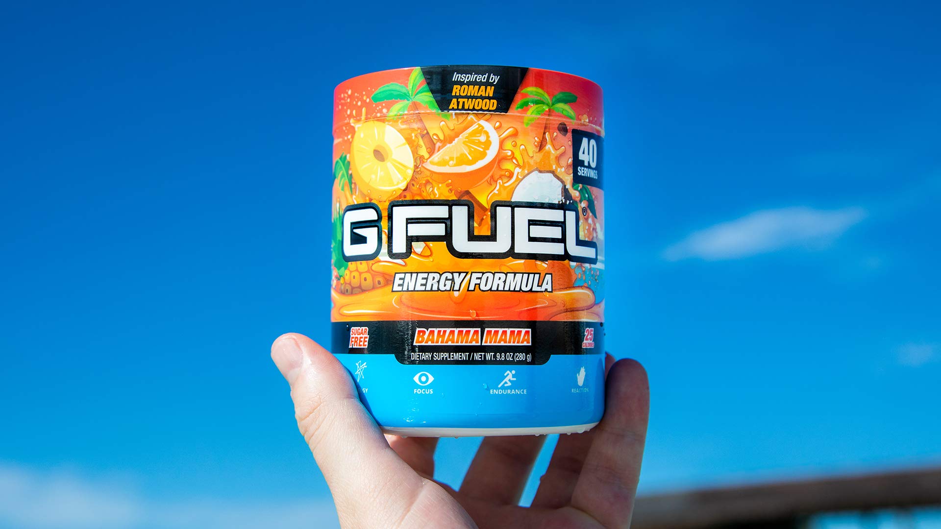 G Fuel Bahama Mama scoop dispensing a quick caffeine boost before training