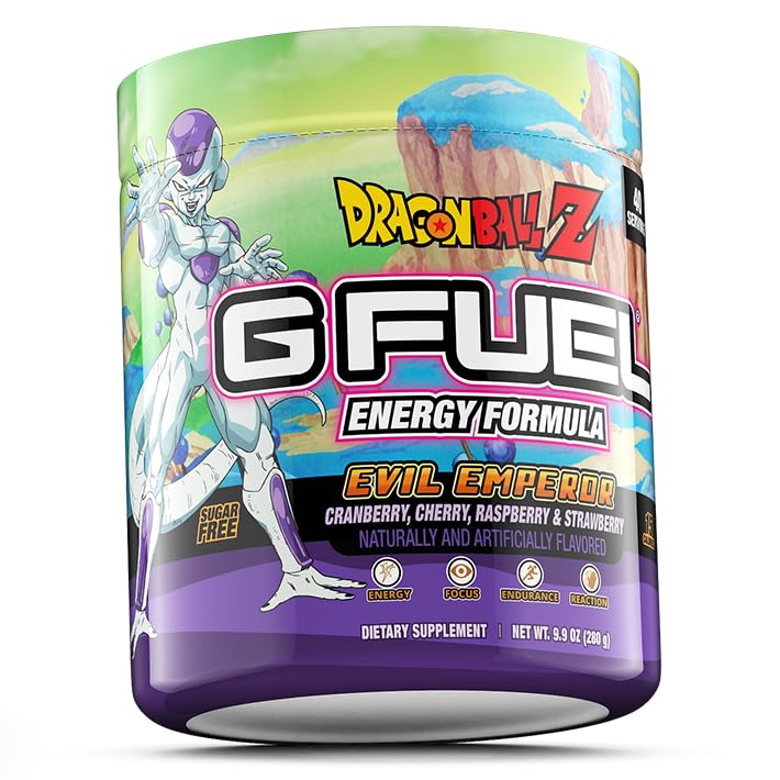G Fuel Dragon Ball Z berry medley glass displaying vibrant color and flavor.