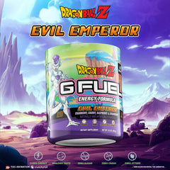 G Fuel Dragon Ball Z powder scoop shown for quick, easy preparation.