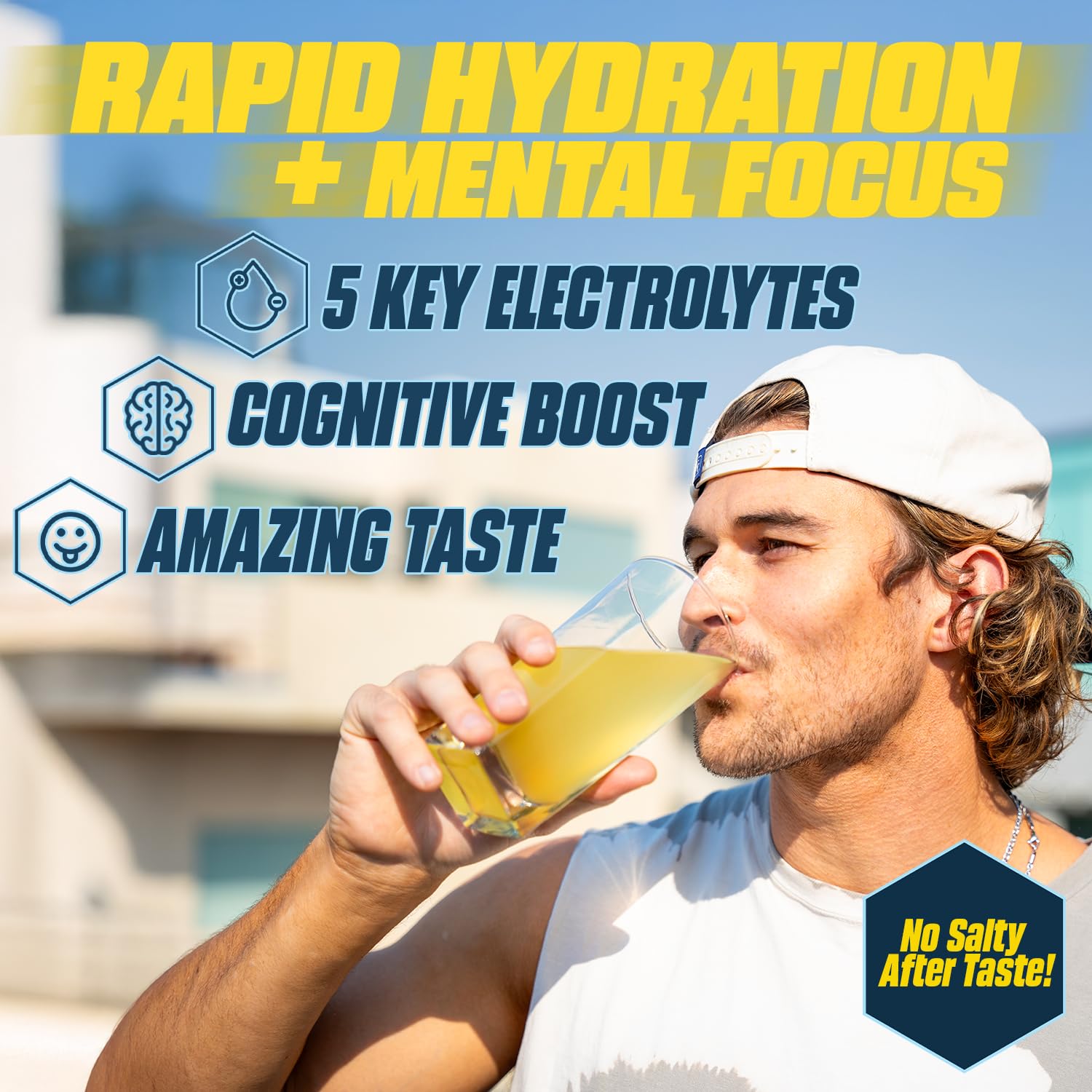 G Fuel Electrolytes packets poured into water for quick hydration on the go