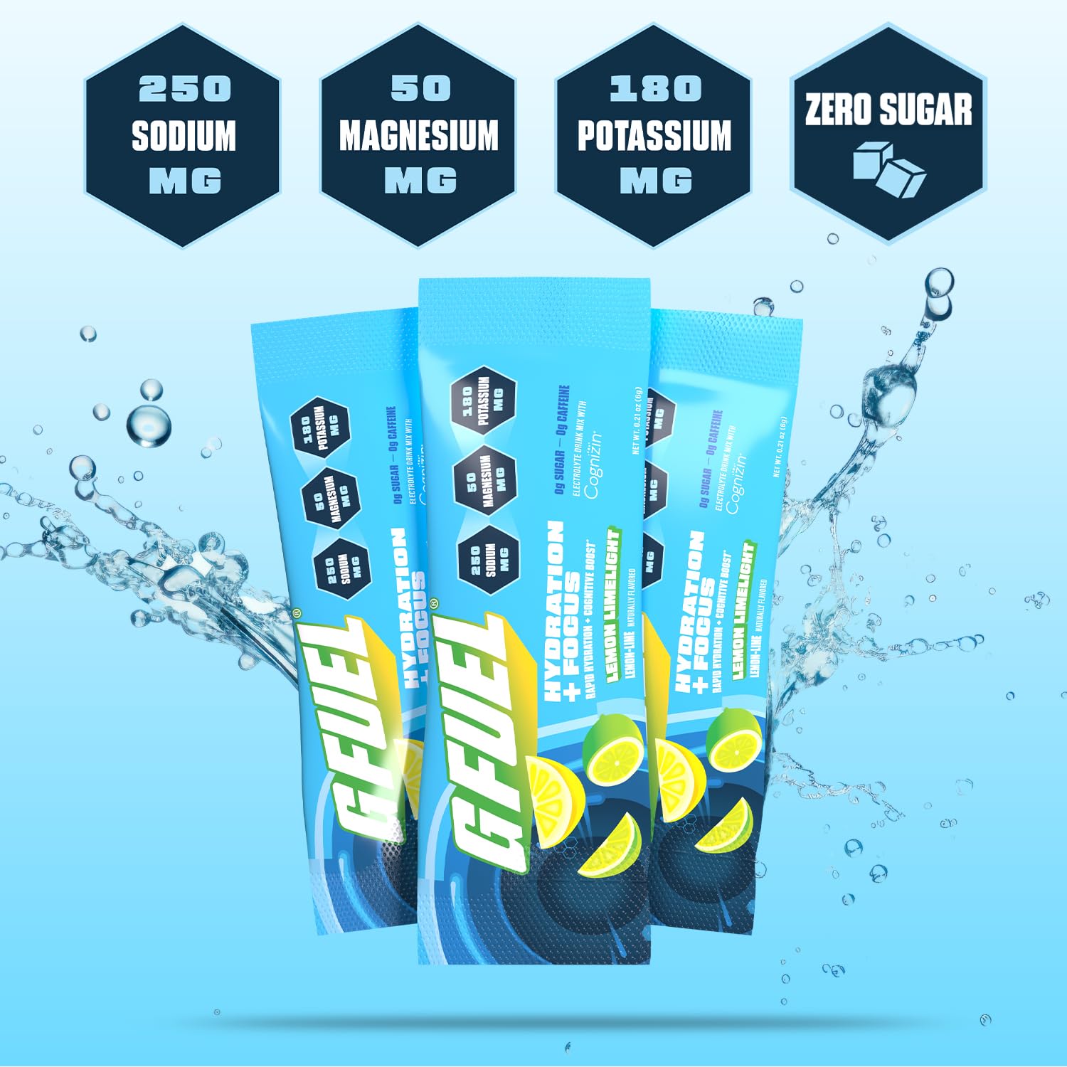 G Fuel Electrolytes powder dissolving in water to form a clear solution