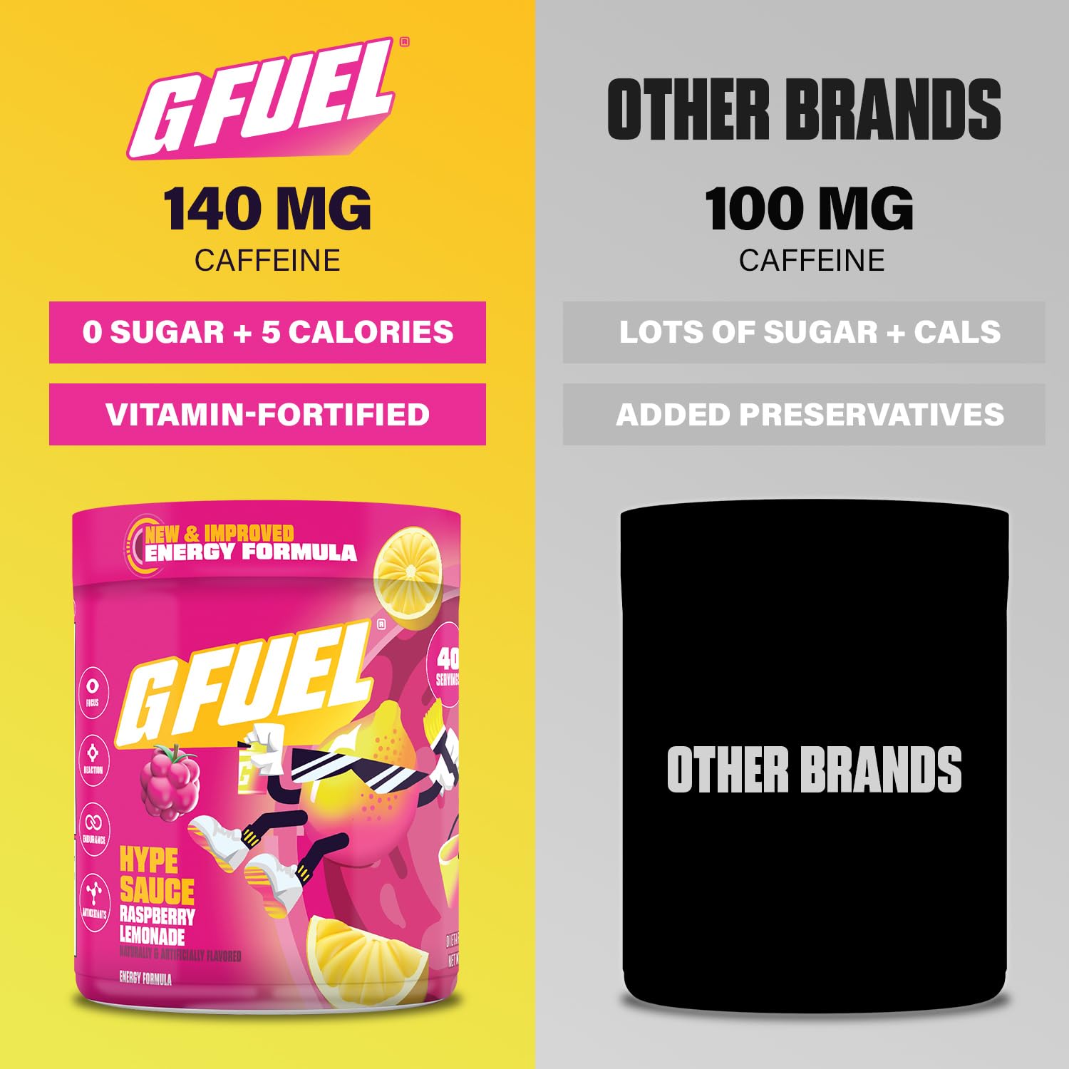 G Fuel Hype Sauce powder dissolving in water for a clean drink.