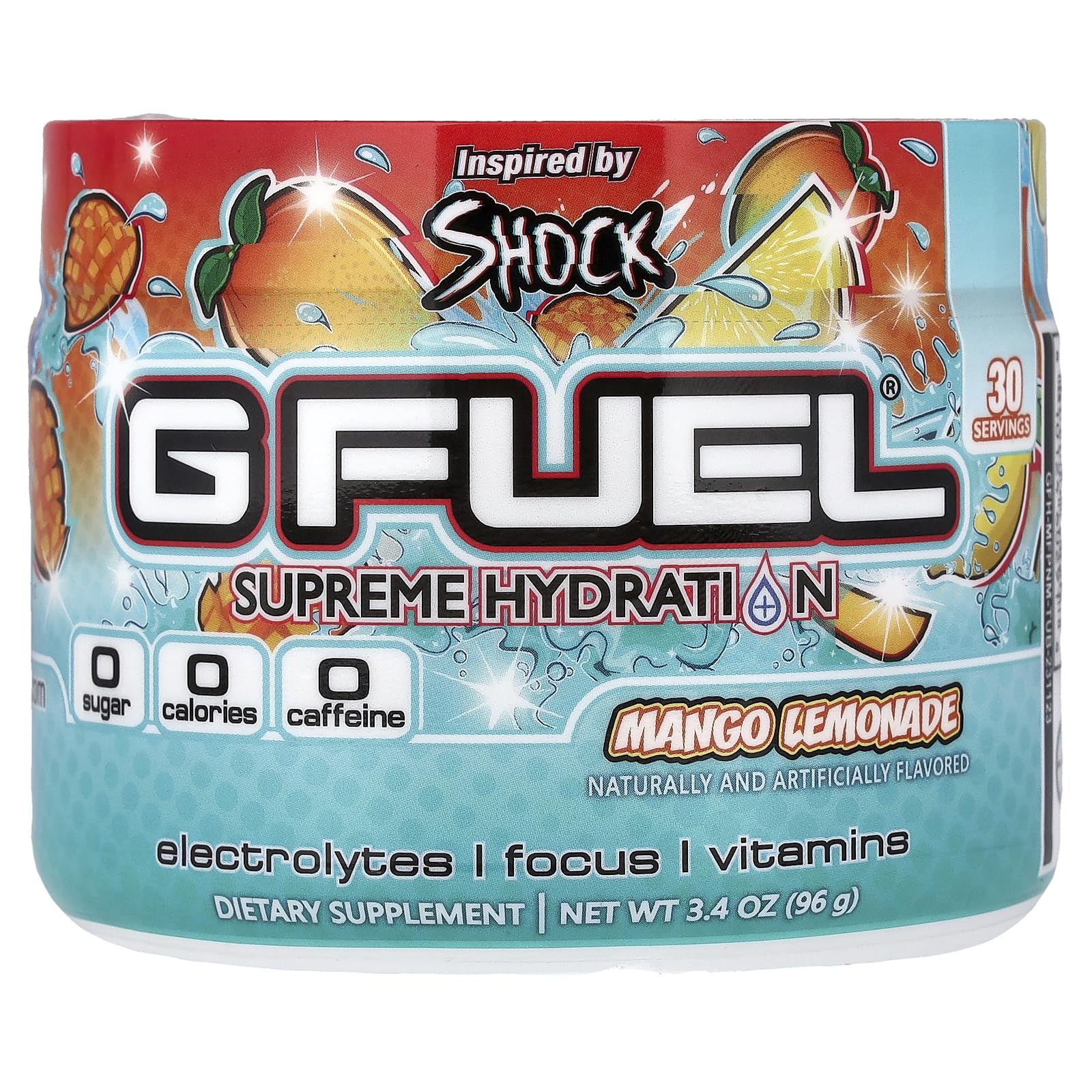 G Fuel Mango Lemonade Supreme Hydration bottle pour for on-the-go hydration and focus.