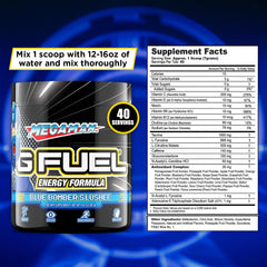 G Fuel Megaman powder scoop ready for quick pre workout style boost