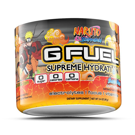 G Fuel Naruto Sage Supreme Hydration bottle with grapefruit-white peach flavor for refreshing hydration