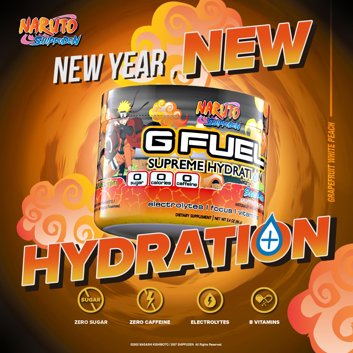 G Fuel Naruto Sage Supreme Hydration ingredients label highlighting minerals and vitamins