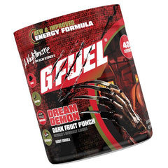 G Fuel Nightmare On Elm Street 2.0 closeup of the ingredient label featuring vitamins and antioxidants.
