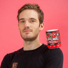 Caffeine 140 mg molecule illustration from PewDiePie powder for concentration