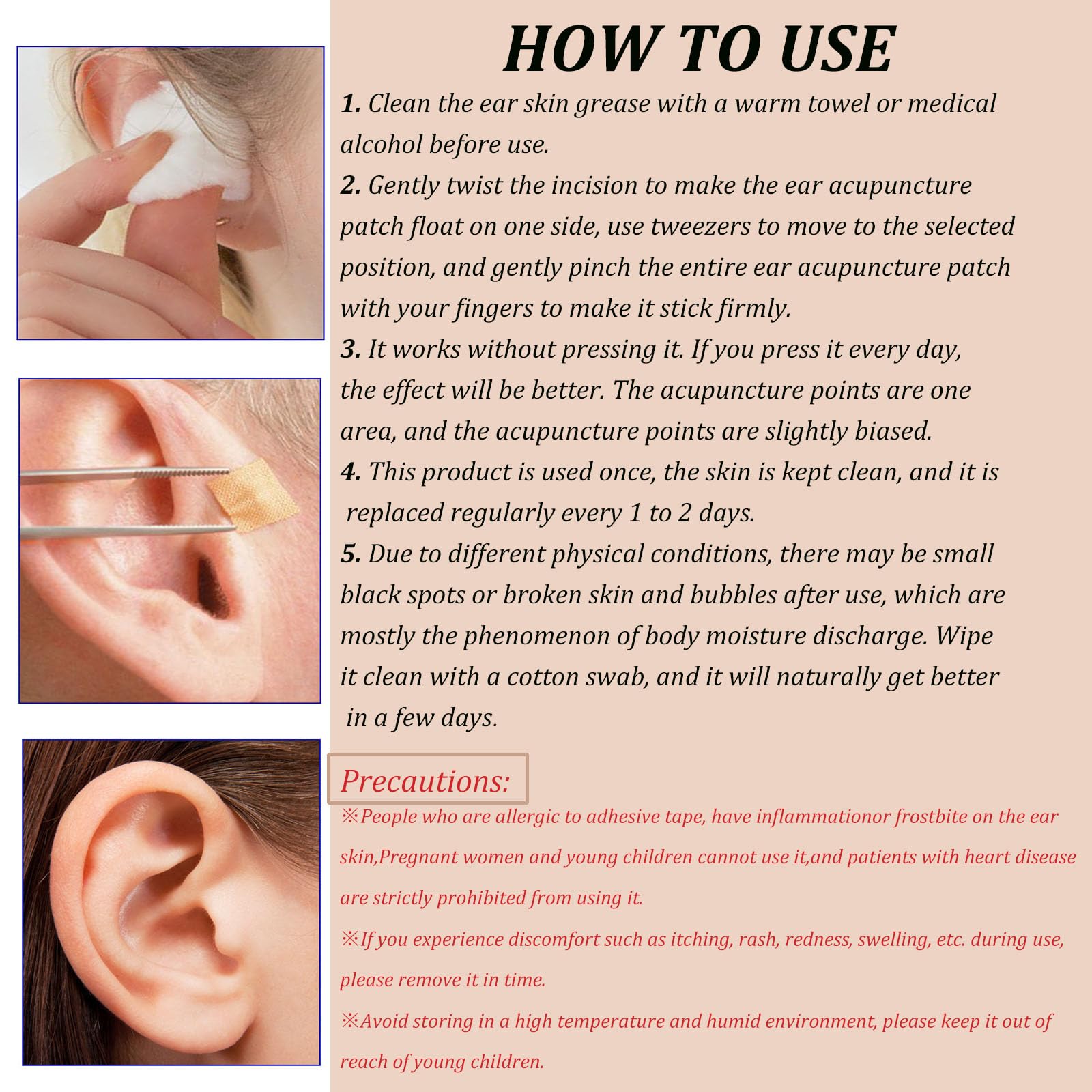 GGFSSQ ear seeds on the ear for comfortable placement.