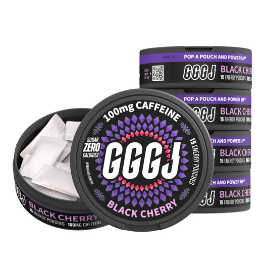 GGGJ Black Cherry can shown for on-the-go, clean energy.