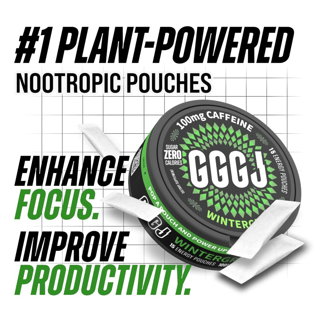 GGGJ wintergreen pouches close-up highlighting clean energy