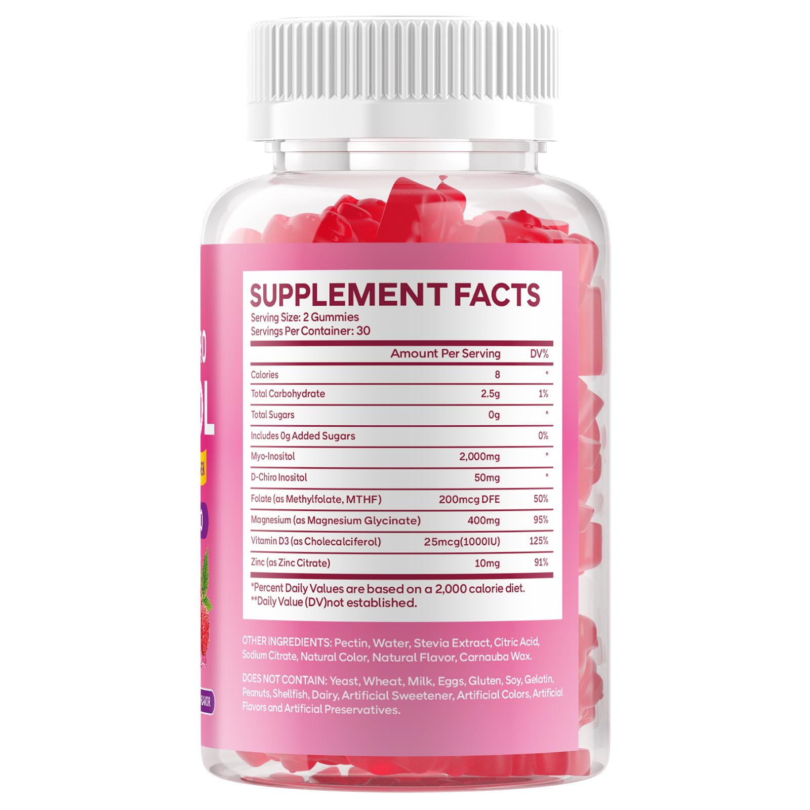 GGMMUU vegan, sugar-free gummies with natural raspberry flavor