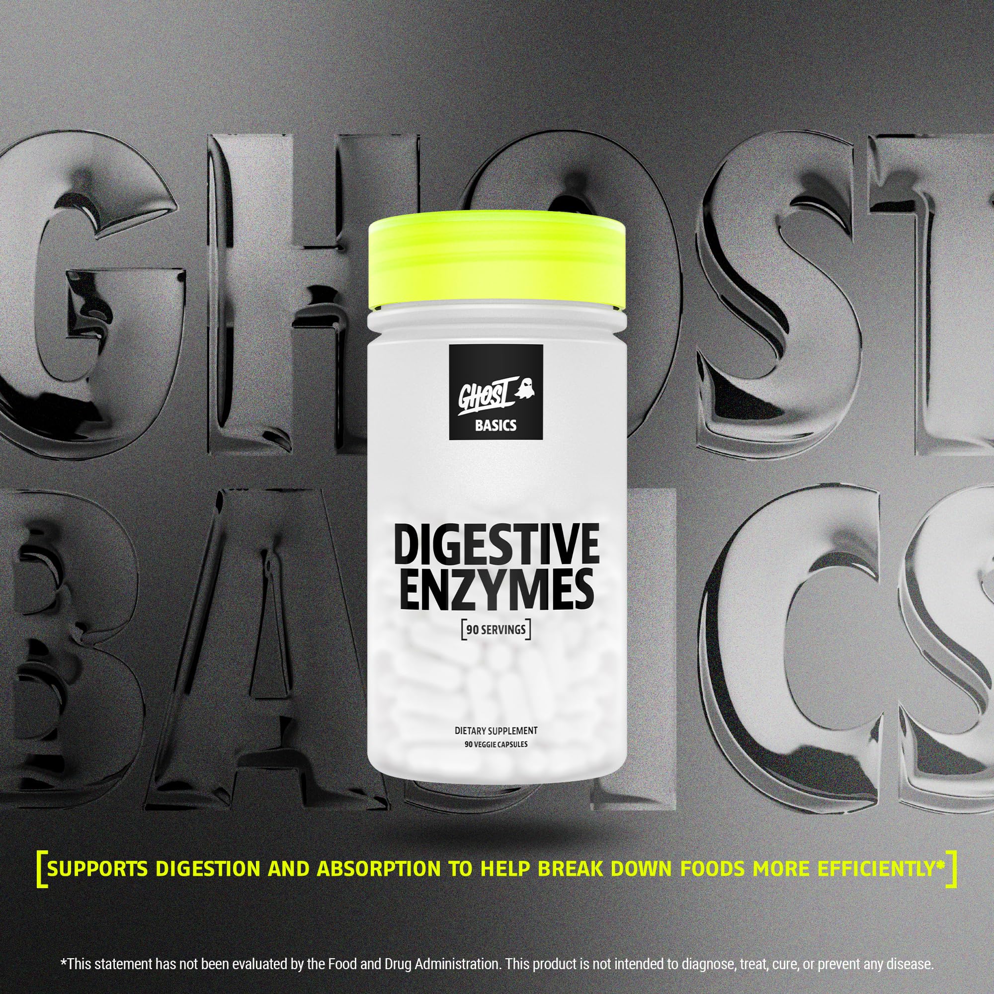 GHOST Basics capsules in hand for convenient daily use.