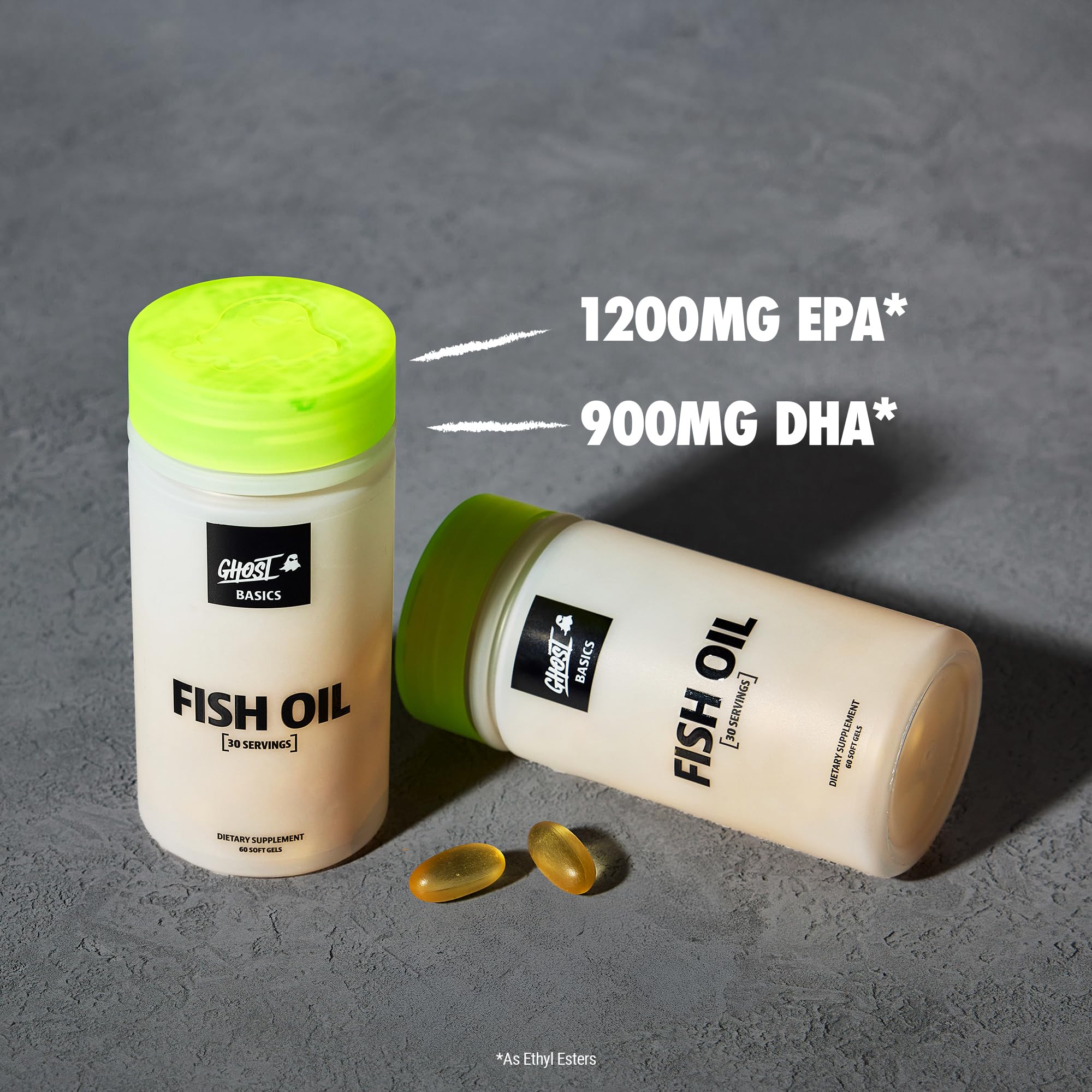 GHOST Basics fully disclosed label showing EPA and DHA per serving