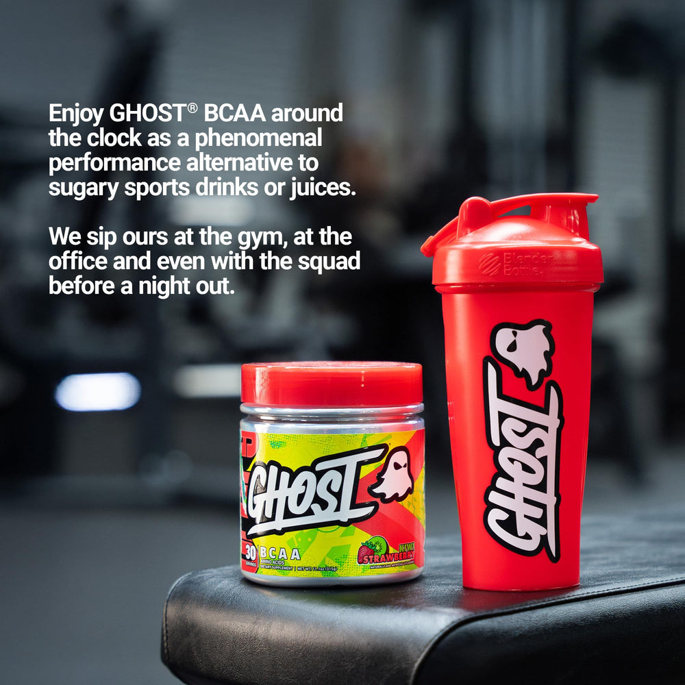 GHOST BCAA Kiwi Strawberry ingredients panel with fully disclosed dosage
