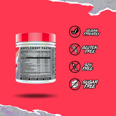 Label shows ingredient icons and clean vegan formulation