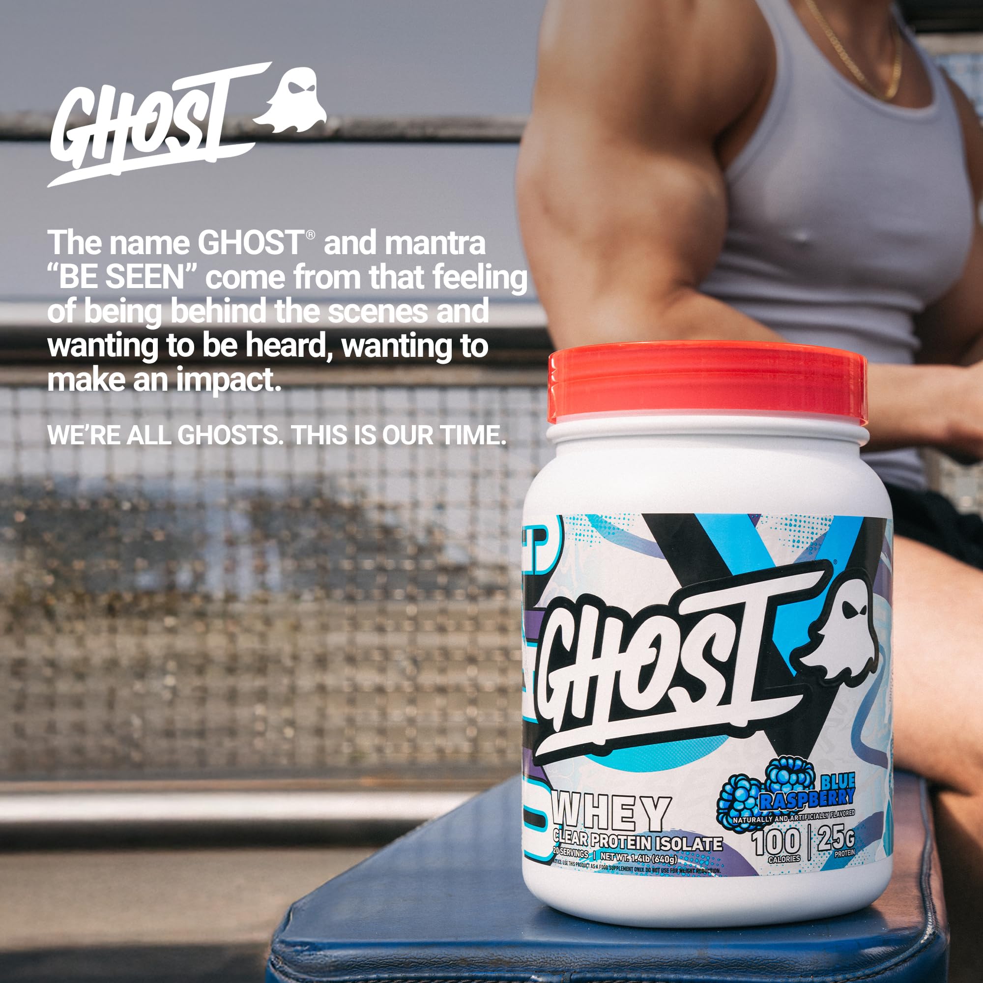 GHOST Clear Whey serving poured demonstrates an easy, tasty recovery option.
