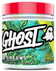GHOST Greens Lime tub front showing 30 servings for daily greens