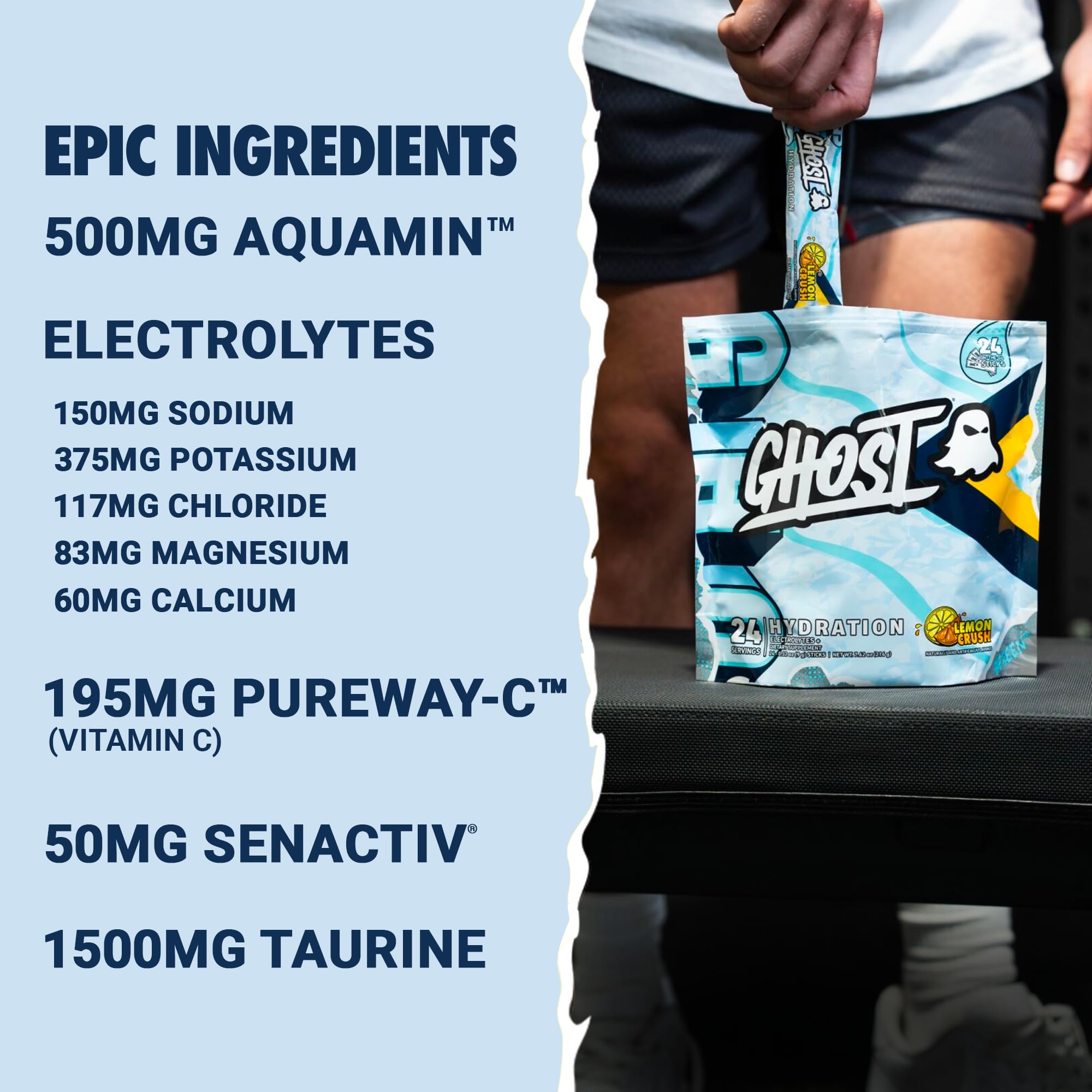 GHOST Hydration Lemon Crush stick dissolving before mixing