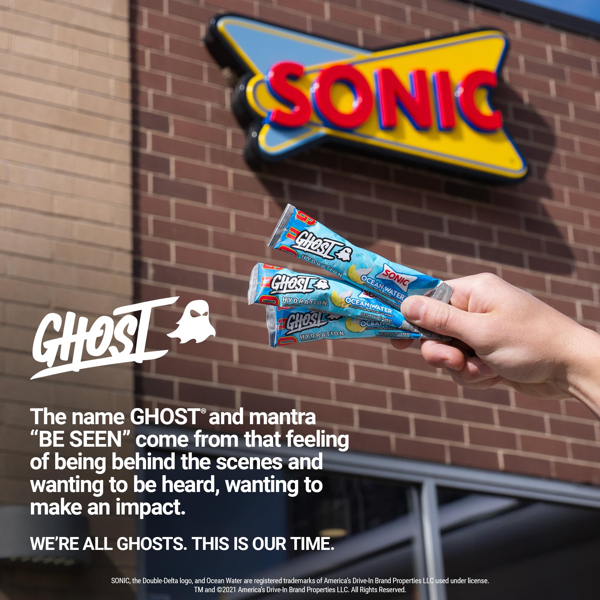Container of GHOST Hydration 24 sticks ready at gym.