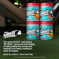 GHOST Intra Lemon Lime label closeup, emphasizing BCAAs and EAAs benefits.