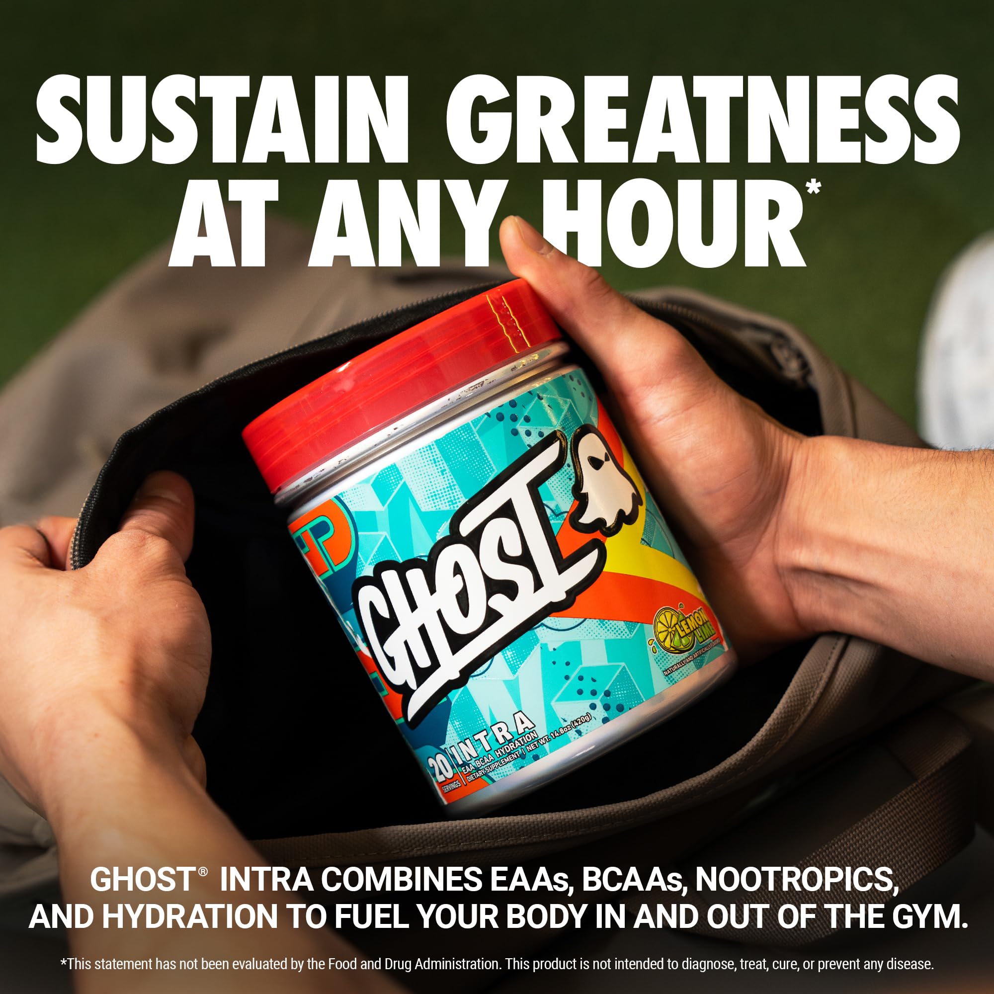 GHOST Intra Lemon Lime pour showing smooth mix for intra-workout energy.