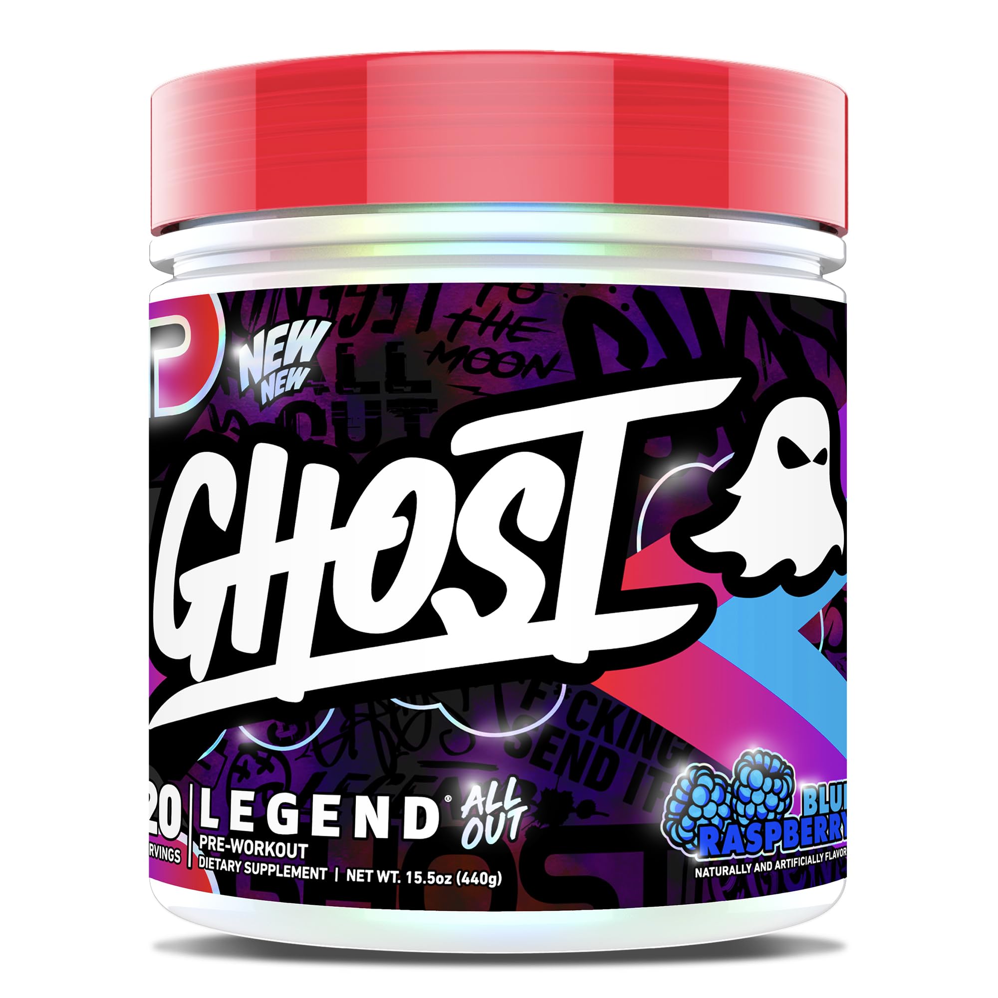 GHOST Legend All Out blue raspberry bottle ready for intense workouts