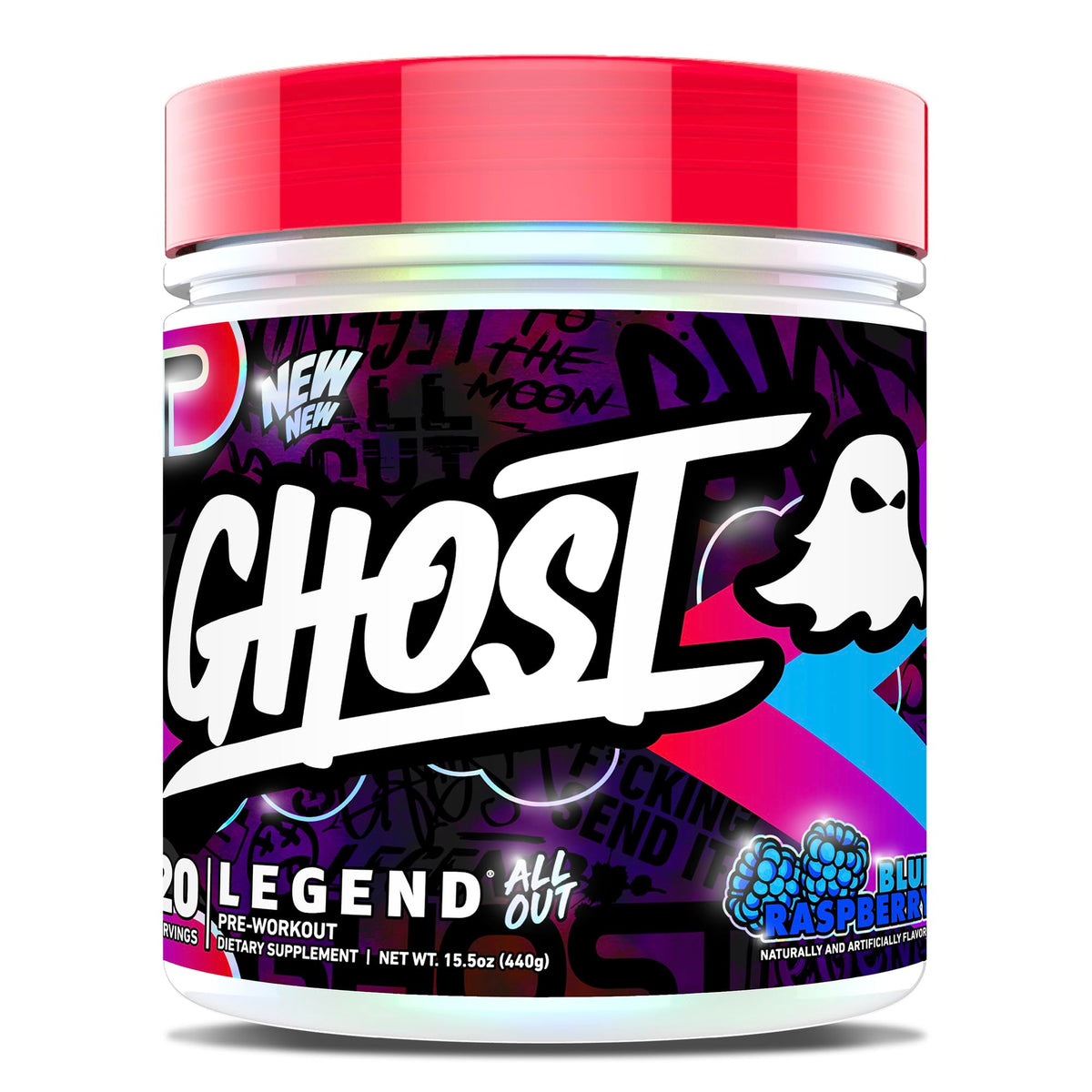 GHOST Legend All Out blue raspberry bottle ready for intense workouts