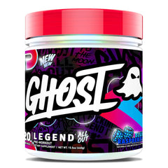 GHOST Legend All Out blue raspberry bottle ready for intense workouts