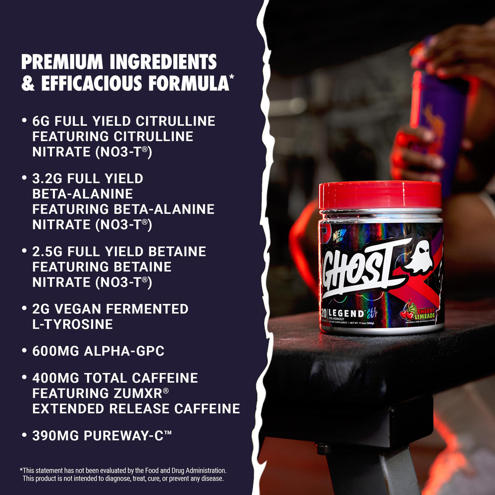 Scoop of Ghost Legend All Out with citrulline and beta-alanine details visible
