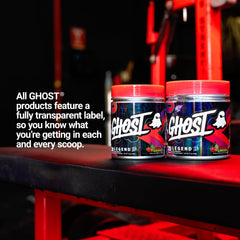 Ghost Legend All Out label highlights vegan, gluten-free, sugar-free formulation