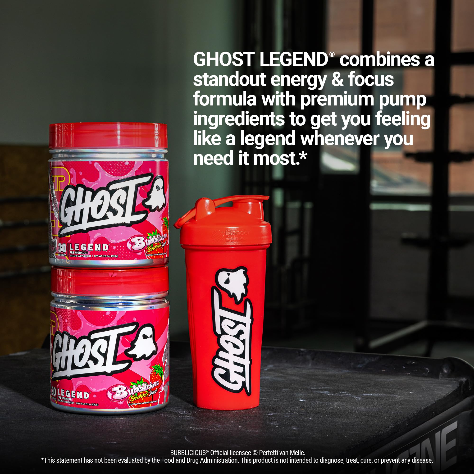 GHOST Legend Bubblicious Strawberry Splash glass ready-to-drink after mixing