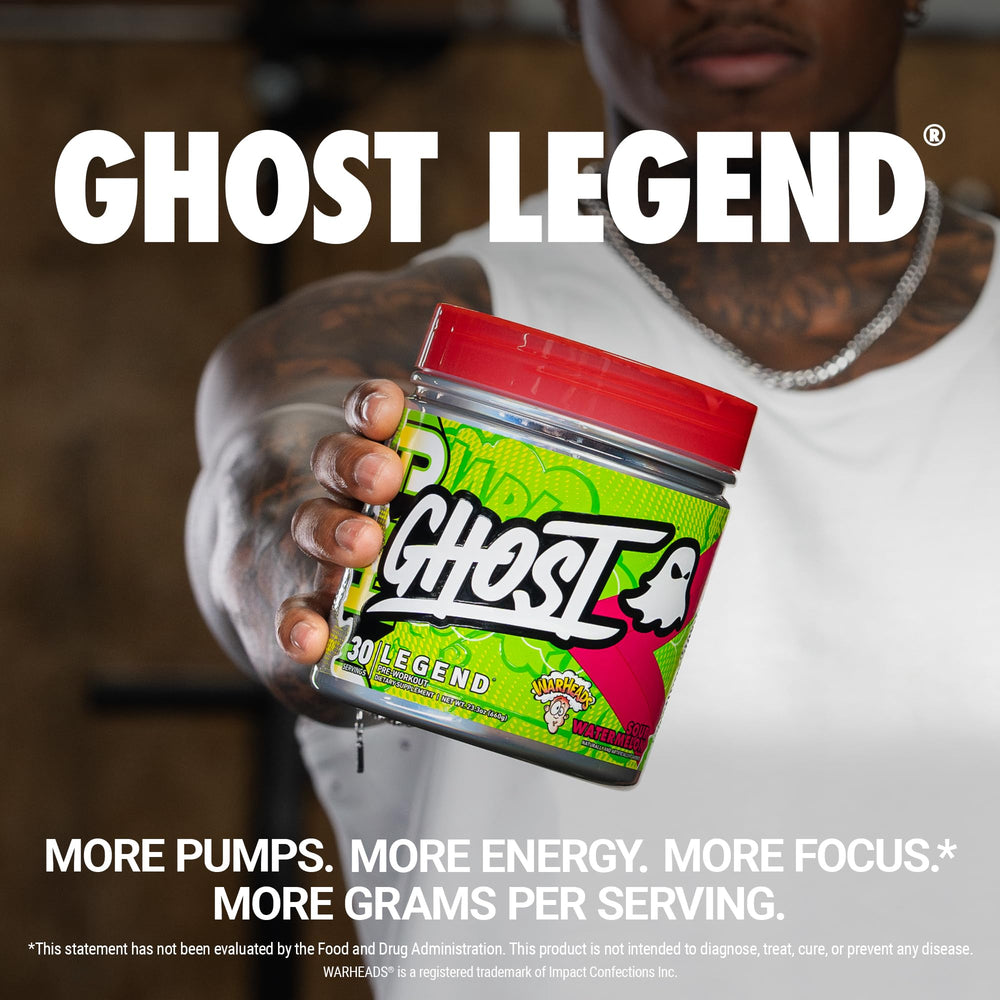 Ghost Legend Warheads Sour Watermelon scoop ready to mix for quick energy.