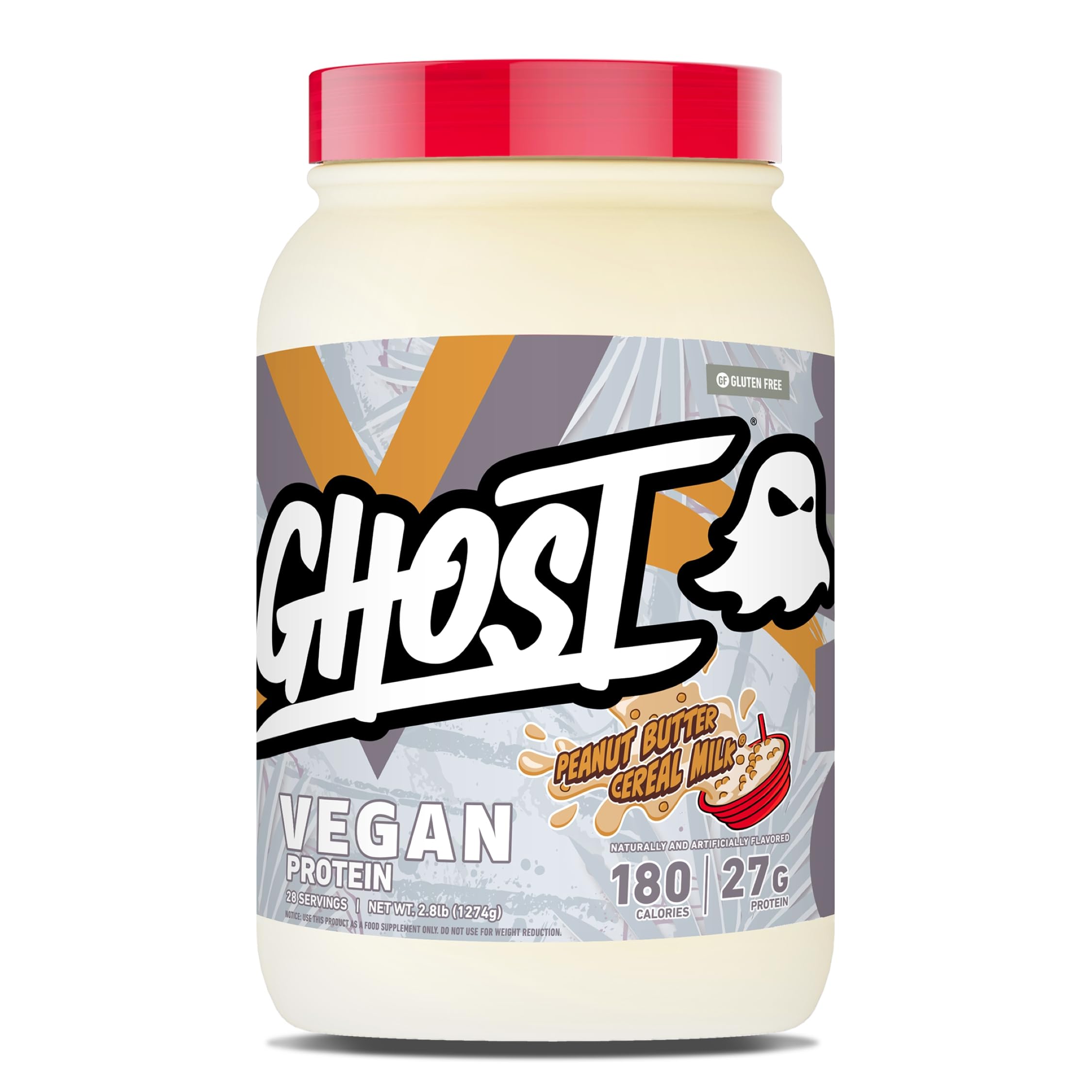 Ghost Vegan V2 Peanut Butter Cereal Milk powder for post-workout shakes with plant-based protein