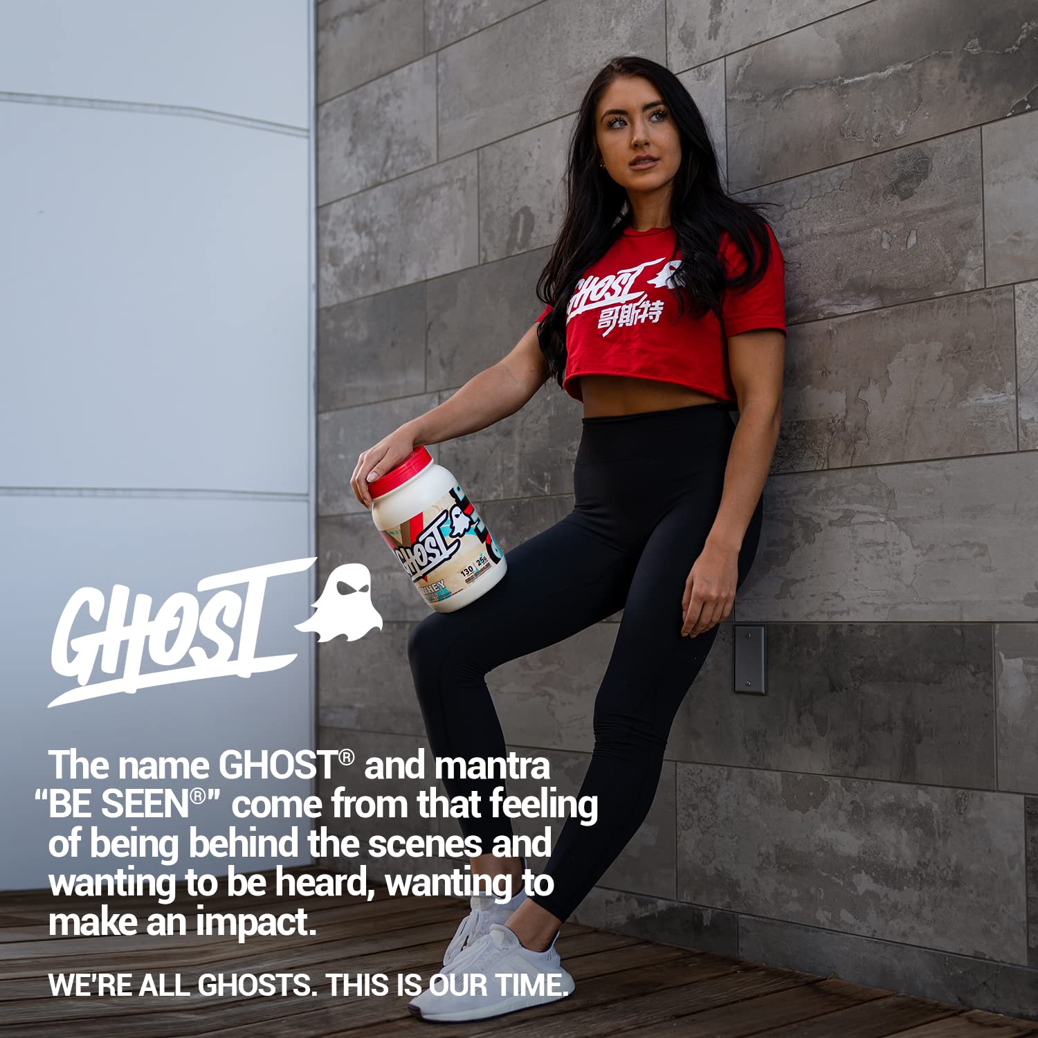 Ghost Whey Milk Chocolate packaging close-up emphasizes gluten-free and soy-free formula.