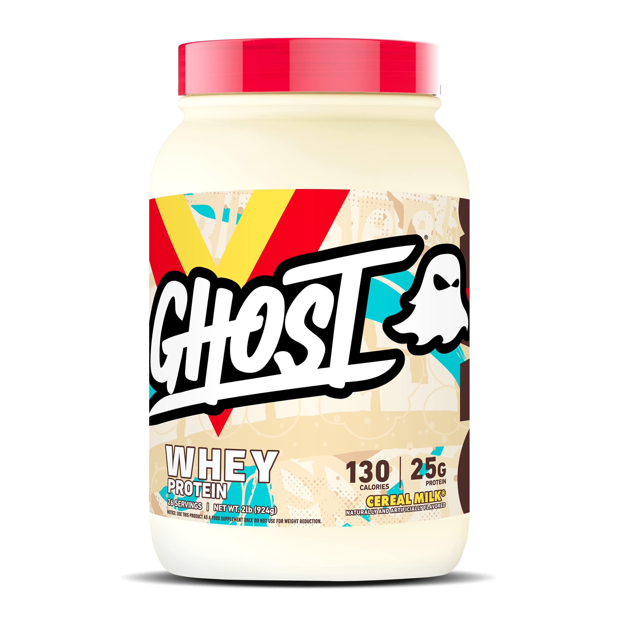 GHOST Whey Cereal Milk tub with transparent label for clear nutrition and post-workout protein option