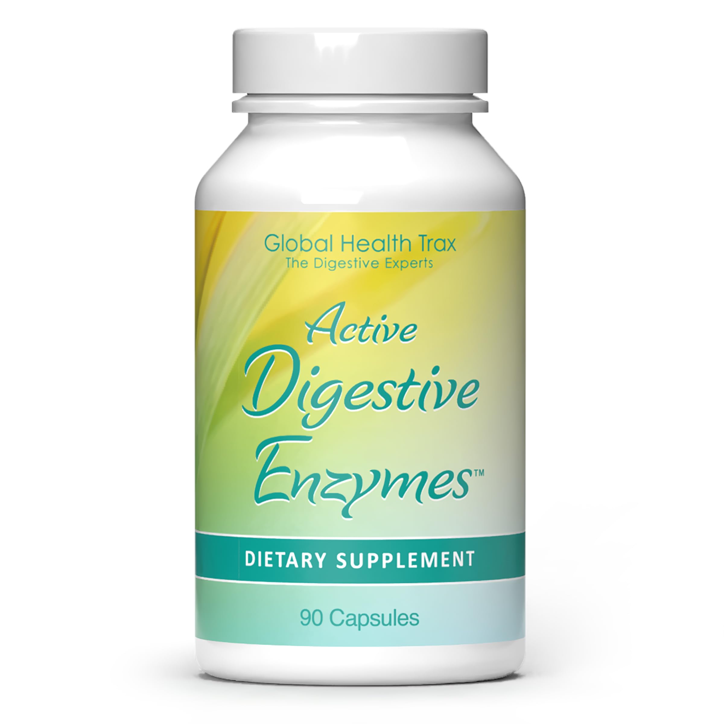 Global Health Trax Active Digestive Enzymes bottle pour supports smoother digestion