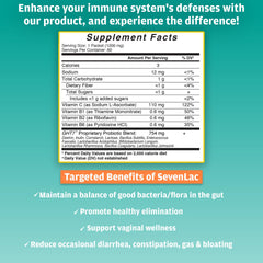 GHT SevenLac Apple probiotic powder packet close-up for convenient daily gut support
